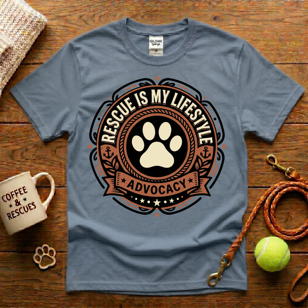Rescue Is My Lifestyle Animal Rescue T-Shirt - Tattoo Badge