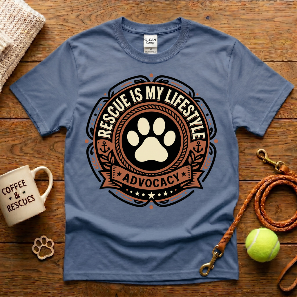 Rescue Is My Lifestyle Animal Rescue T-Shirt - Tattoo Badge