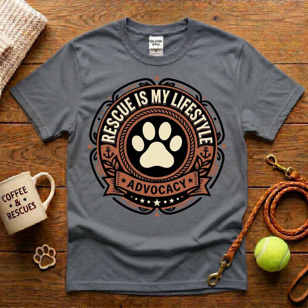 Rescue Is My Lifestyle Animal Rescue T-Shirt - Tattoo Badge