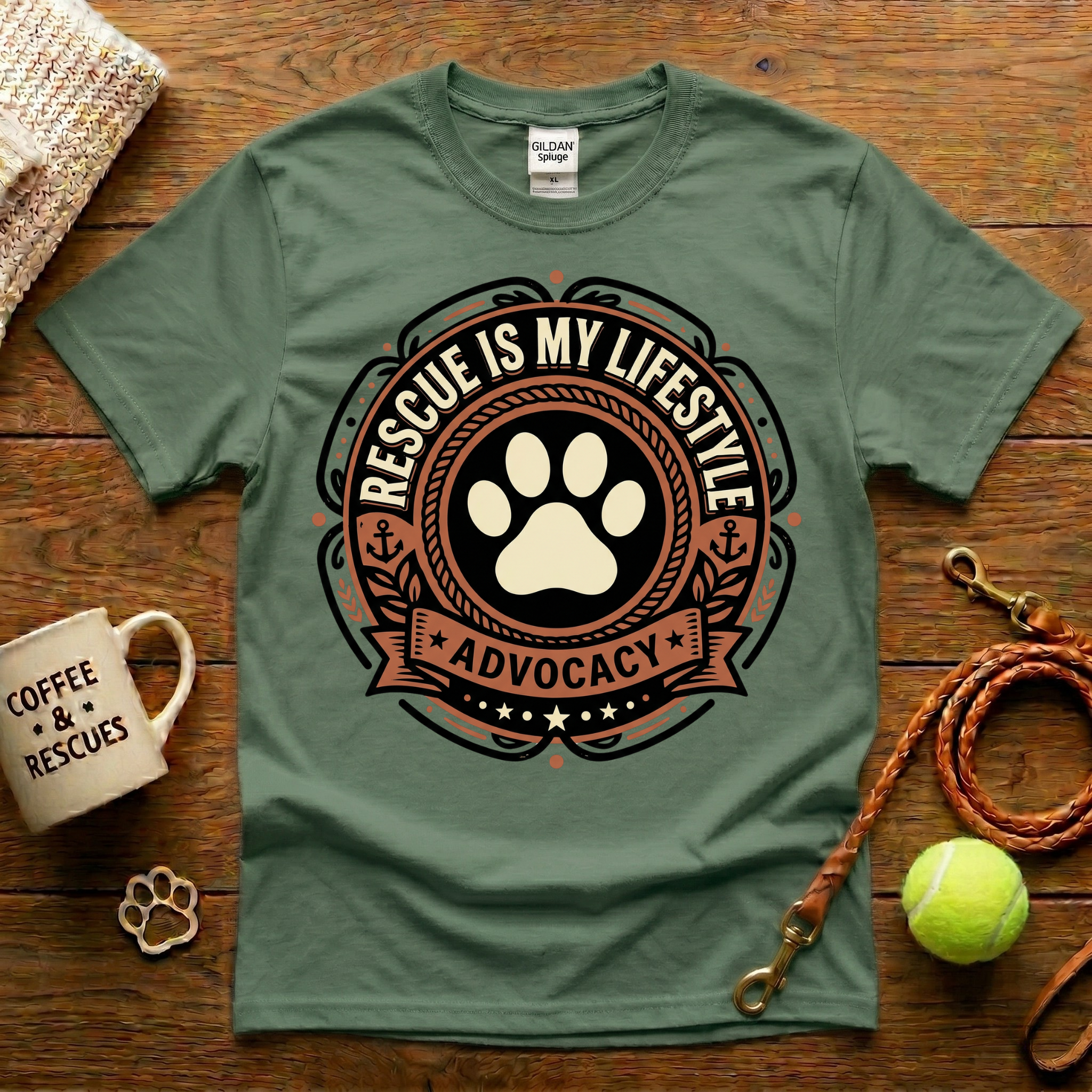 Rescue Is My Lifestyle Animal Rescue T-Shirt - Tattoo Badge