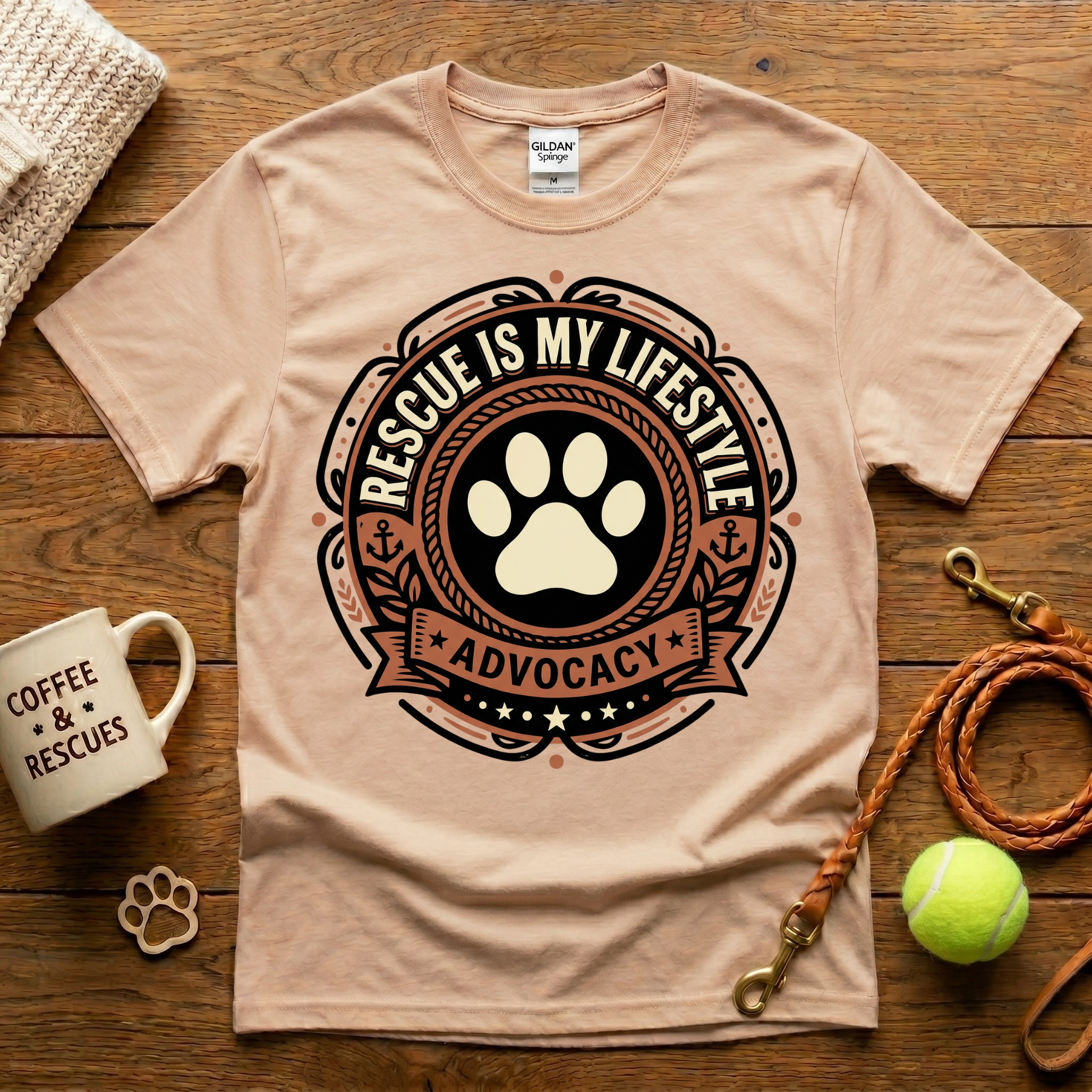 Rescue Is My Lifestyle Animal Rescue T-Shirt - Tattoo Badge