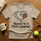 Rescue Is A Heart Language Animal Rescue T-Shirt - Tattoo Badge