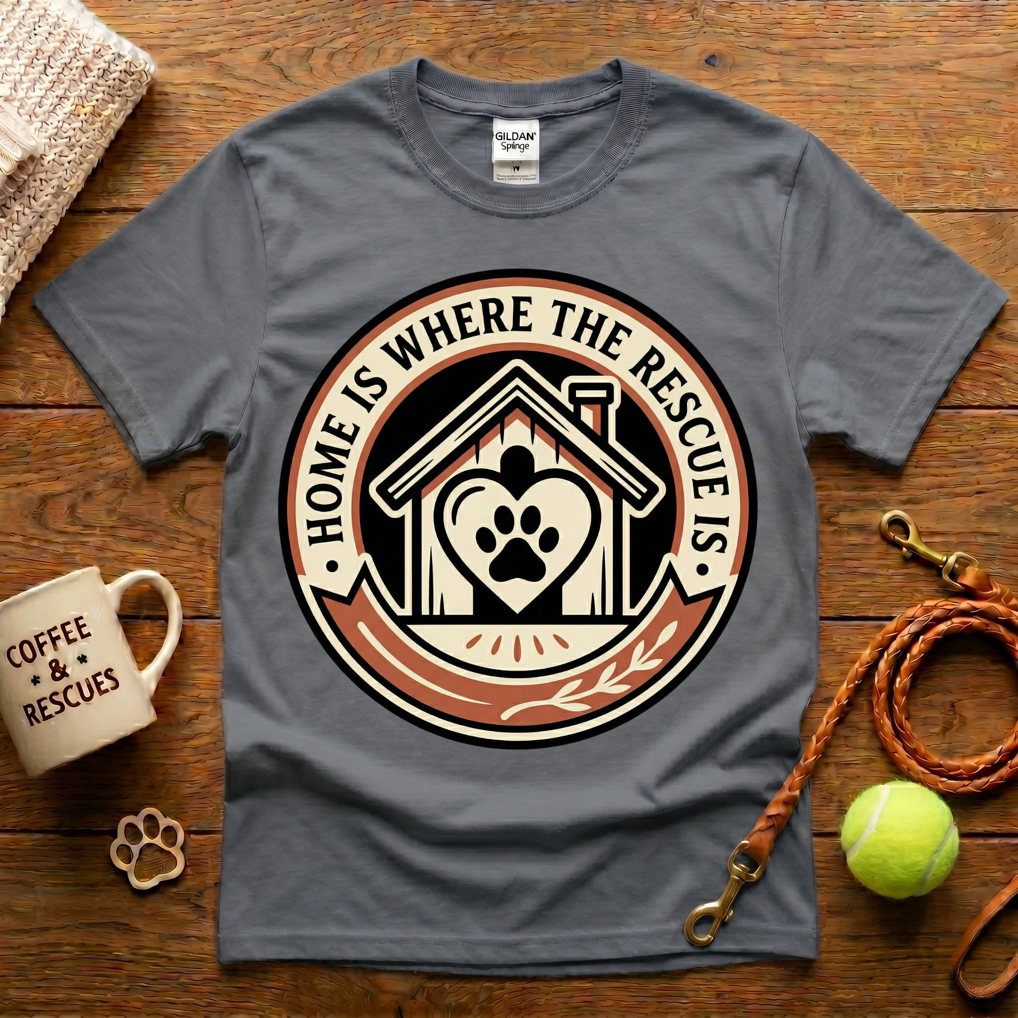 Home Is Where The Rescue Is Animal Rescue T-Shirt - Tattoo Badge
