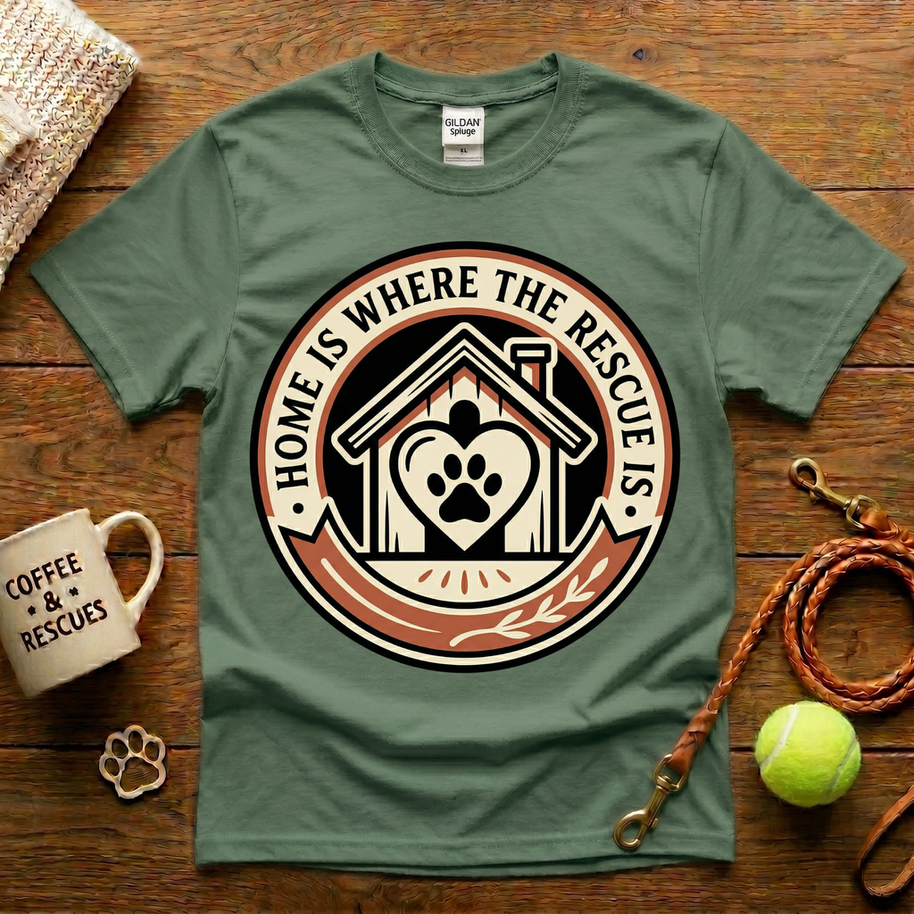 Home Is Where The Rescue Is Animal Rescue T-Shirt - Tattoo Badge