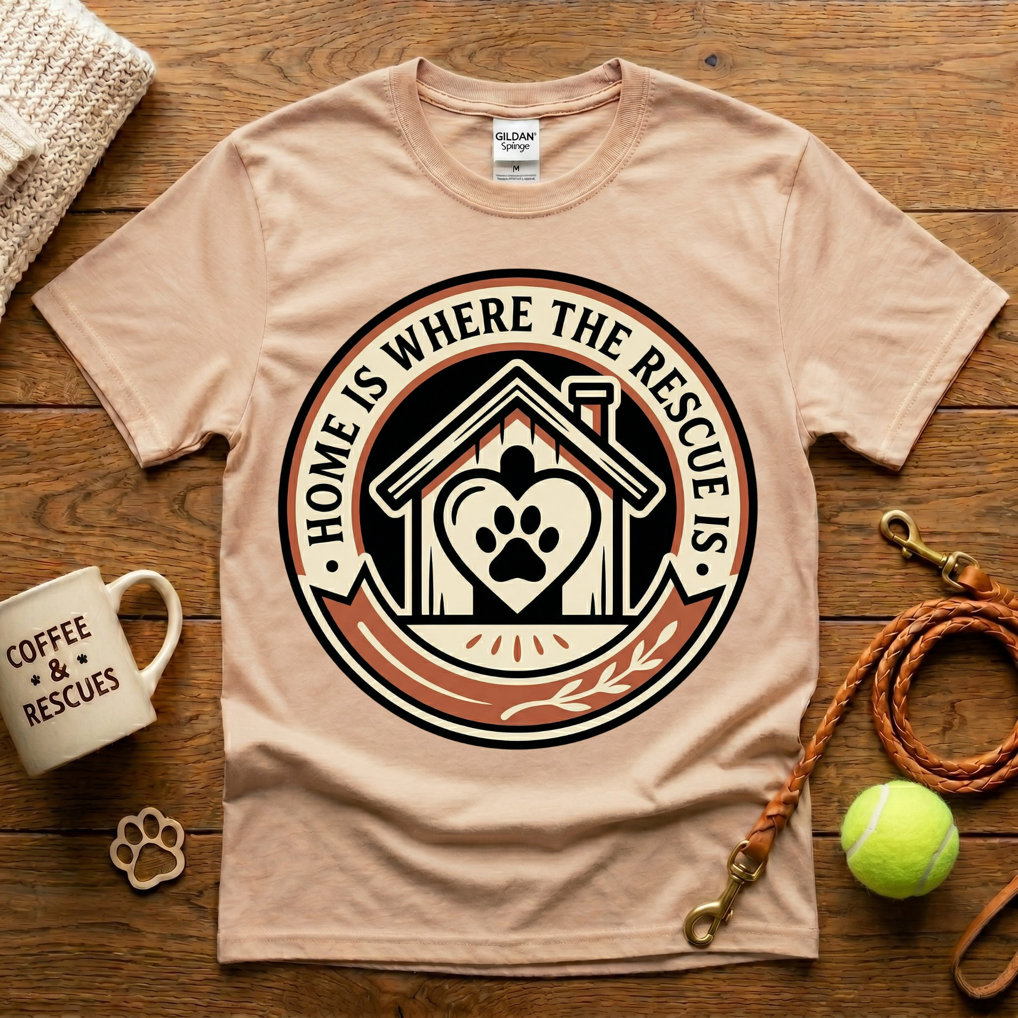 Home Is Where The Rescue Is Animal Rescue T-Shirt - Tattoo Badge