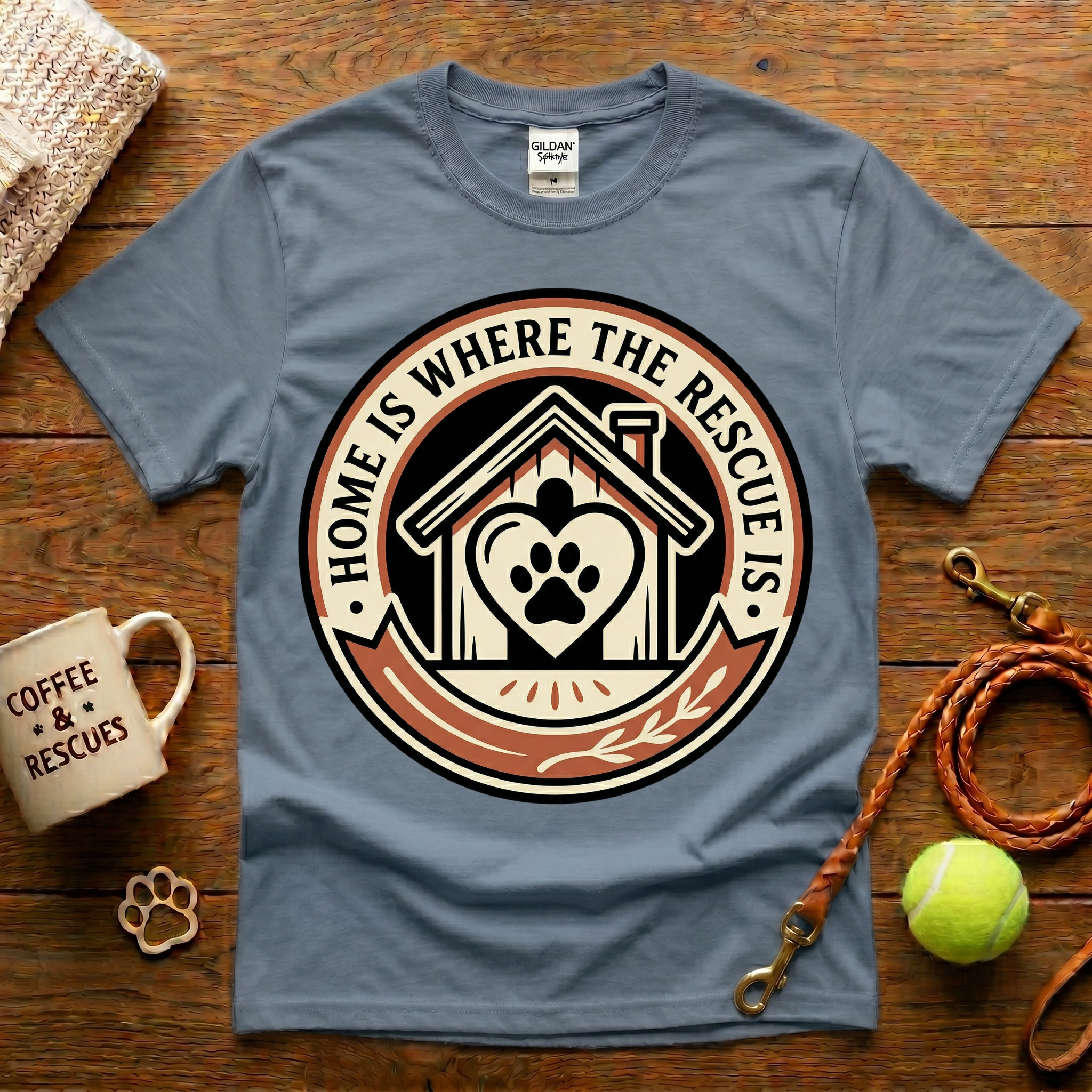 Home Is Where The Rescue Is Animal Rescue T-Shirt - Tattoo Badge
