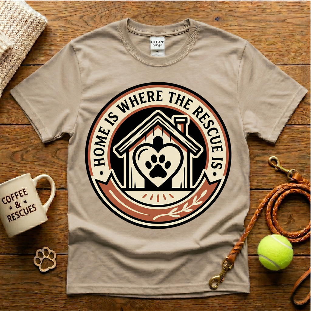 Home Is Where The Rescue Is Animal Rescue T-Shirt - Tattoo Badge