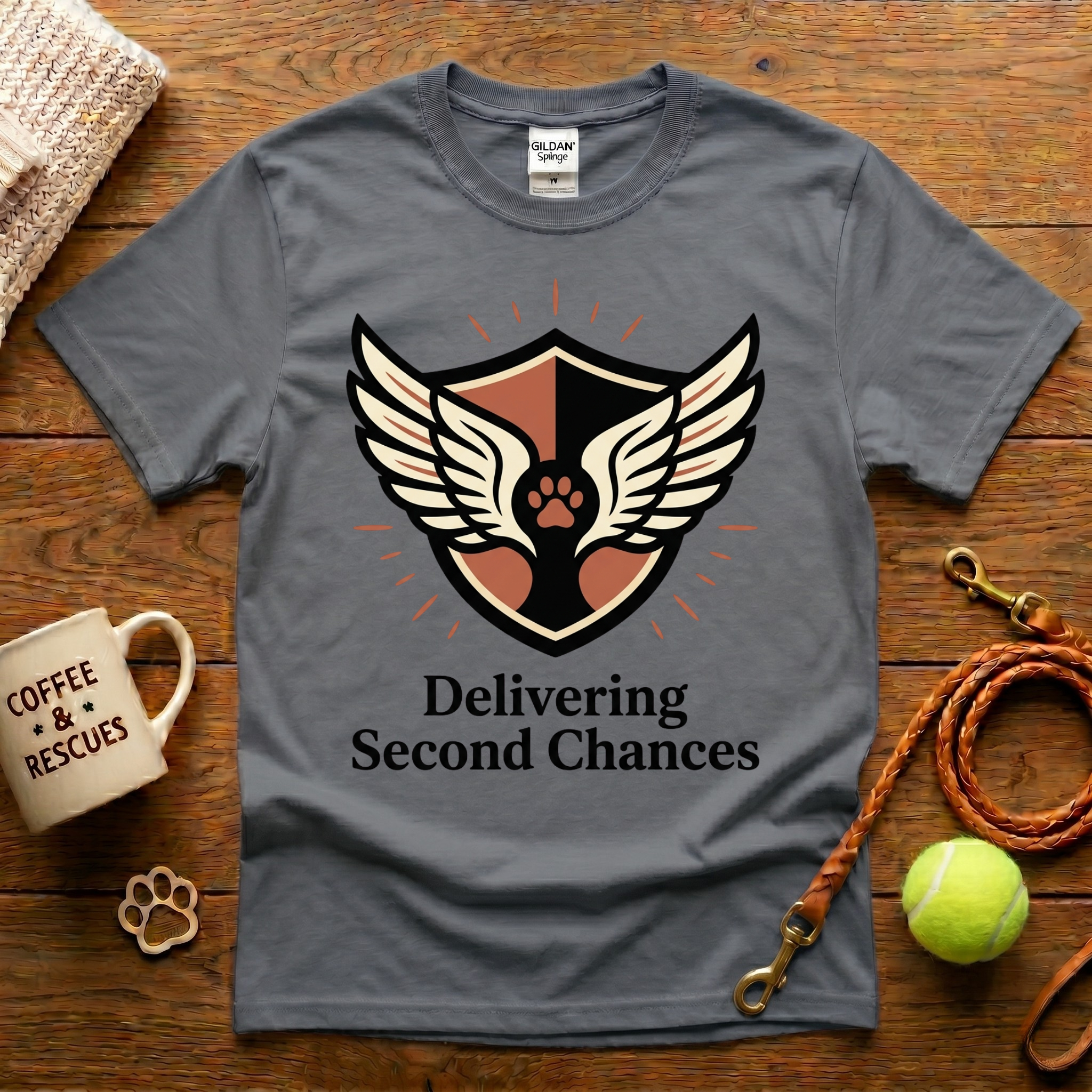 Delivering Second Chances Animal Rescue T-Shirt - Tattoo Badge