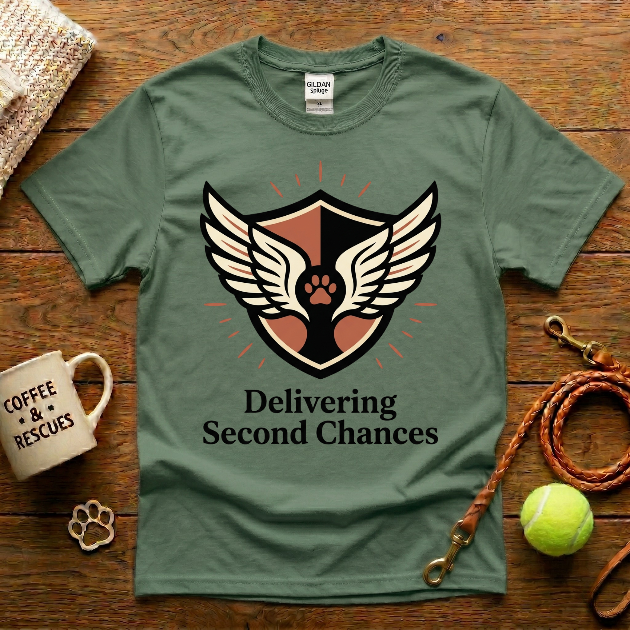Delivering Second Chances Animal Rescue T-Shirt - Tattoo Badge