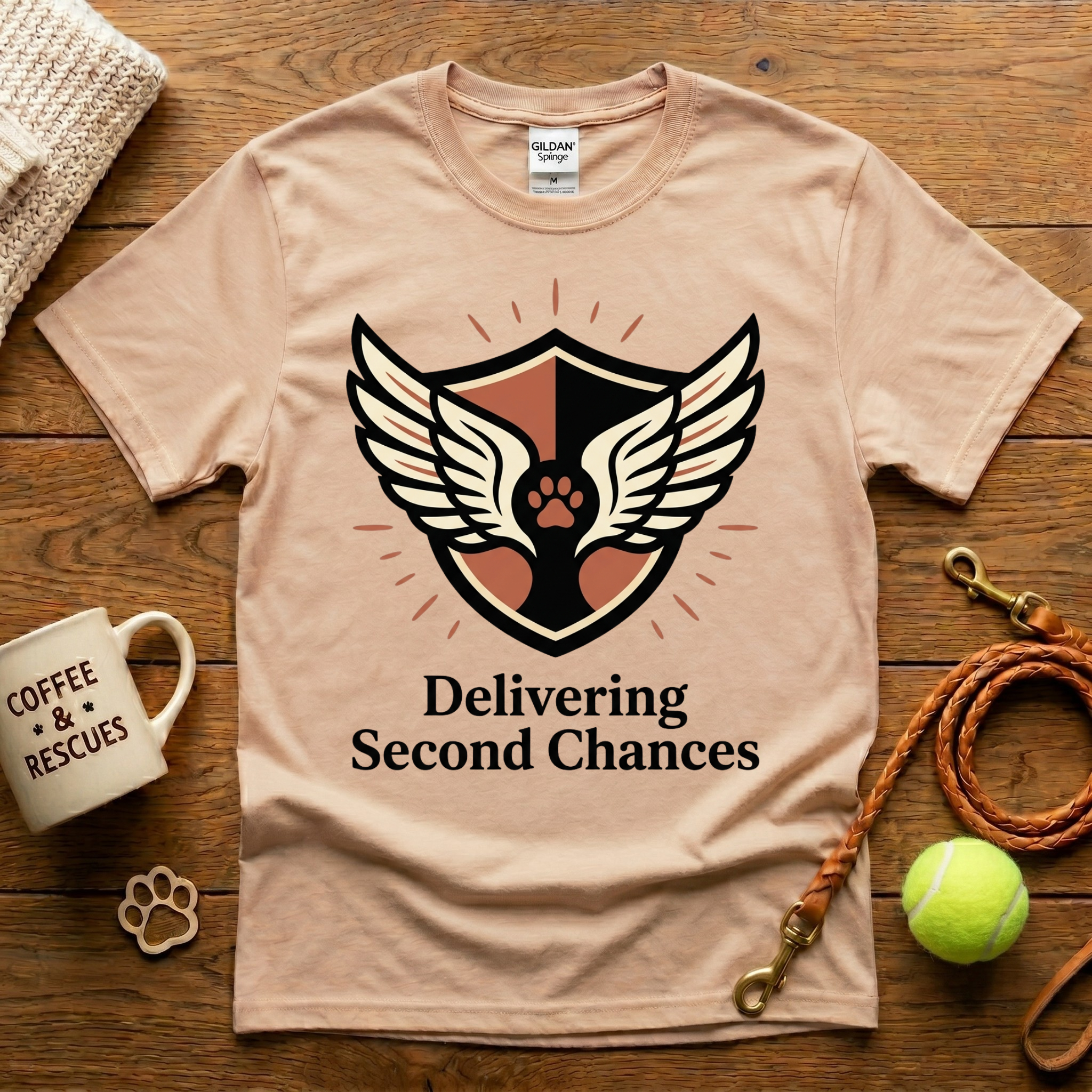 Delivering Second Chances Animal Rescue T-Shirt - Tattoo Badge