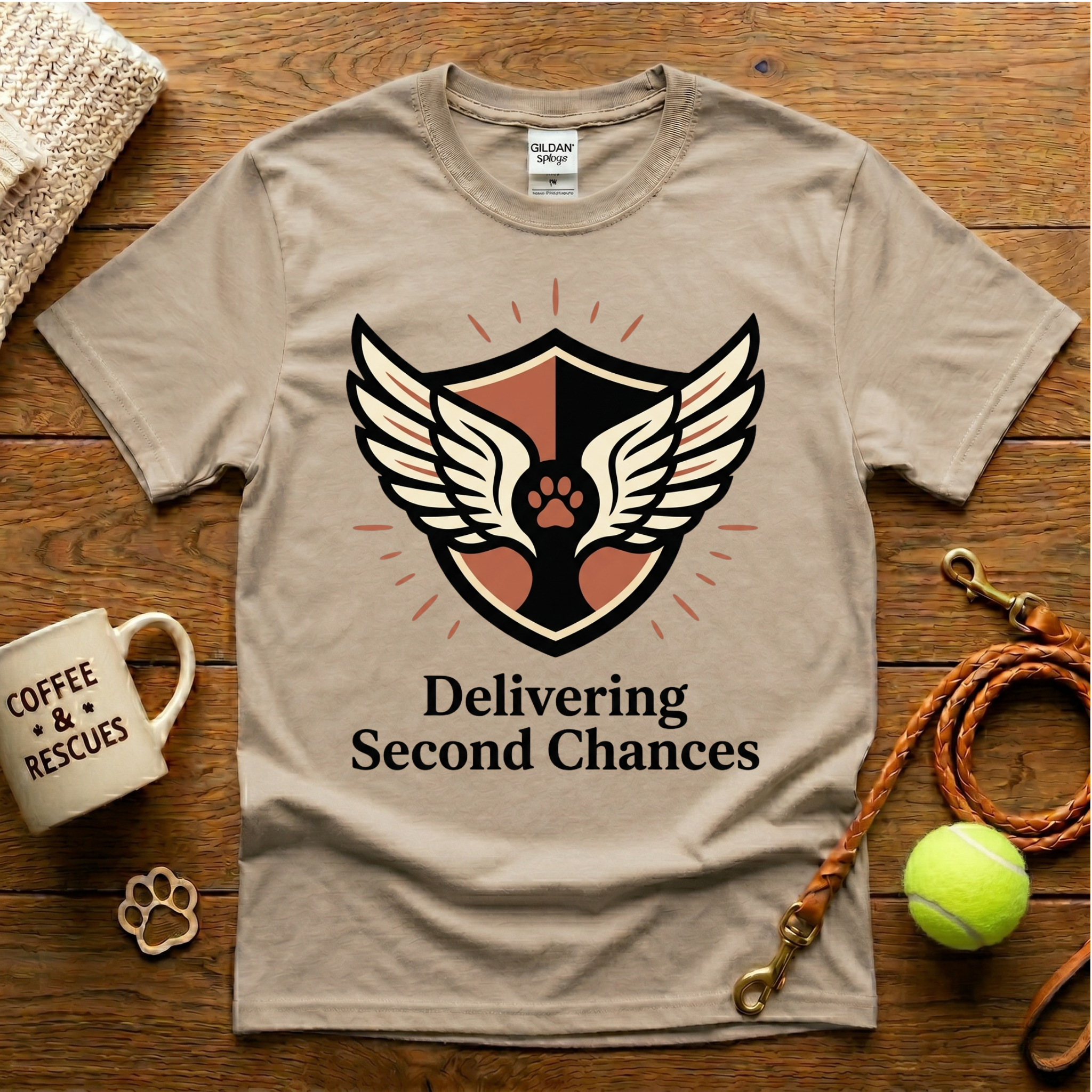 Delivering Second Chances Animal Rescue T-Shirt - Tattoo Badge