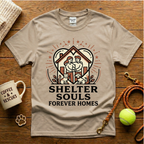 Shelter Souls Forever Homes Animal Rescue T-Shirt - Tattoo Badge