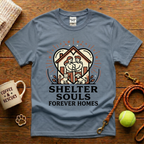 Shelter Souls Forever Homes Animal Rescue T-Shirt - Tattoo Badge