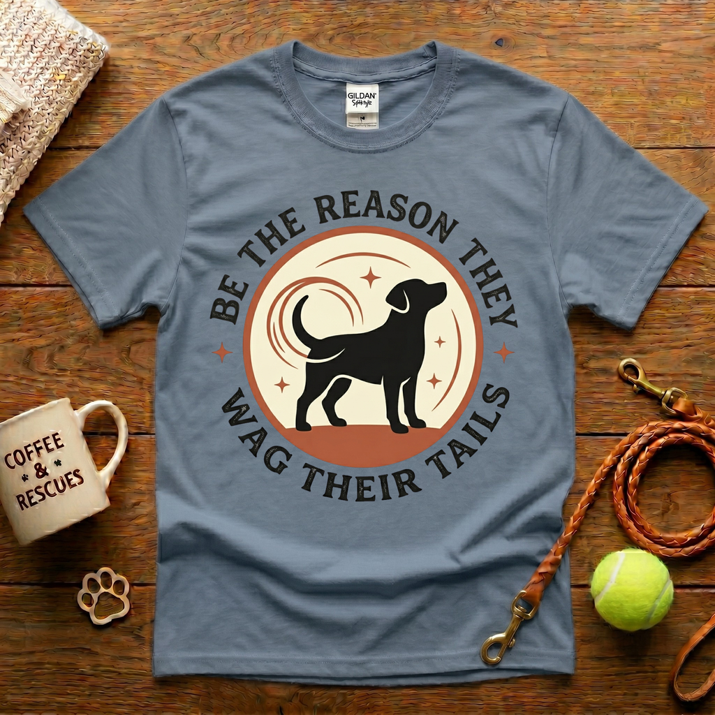 Be The Reason They Wag Their Tails Animal Rescue T-Shirt - Tattoo Badge