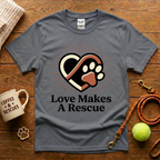 Love Makes A Rescue Animal Rescue T-Shirt - Tattoo Badge