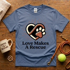 Love Makes A Rescue Animal Rescue T-Shirt - Tattoo Badge