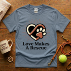 Love Makes A Rescue Animal Rescue T-Shirt - Tattoo Badge
