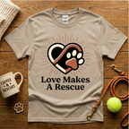 Love Makes A Rescue Animal Rescue T-Shirt - Tattoo Badge