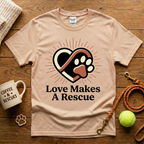 Love Makes A Rescue Animal Rescue T-Shirt - Tattoo Badge
