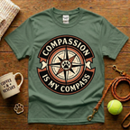 Compassion Is My Compass Animal Rescue T-Shirt - Tattoo Badge
