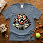 Kindness Saves Lives Animal Rescue T-Shirt - Tattoo Badge