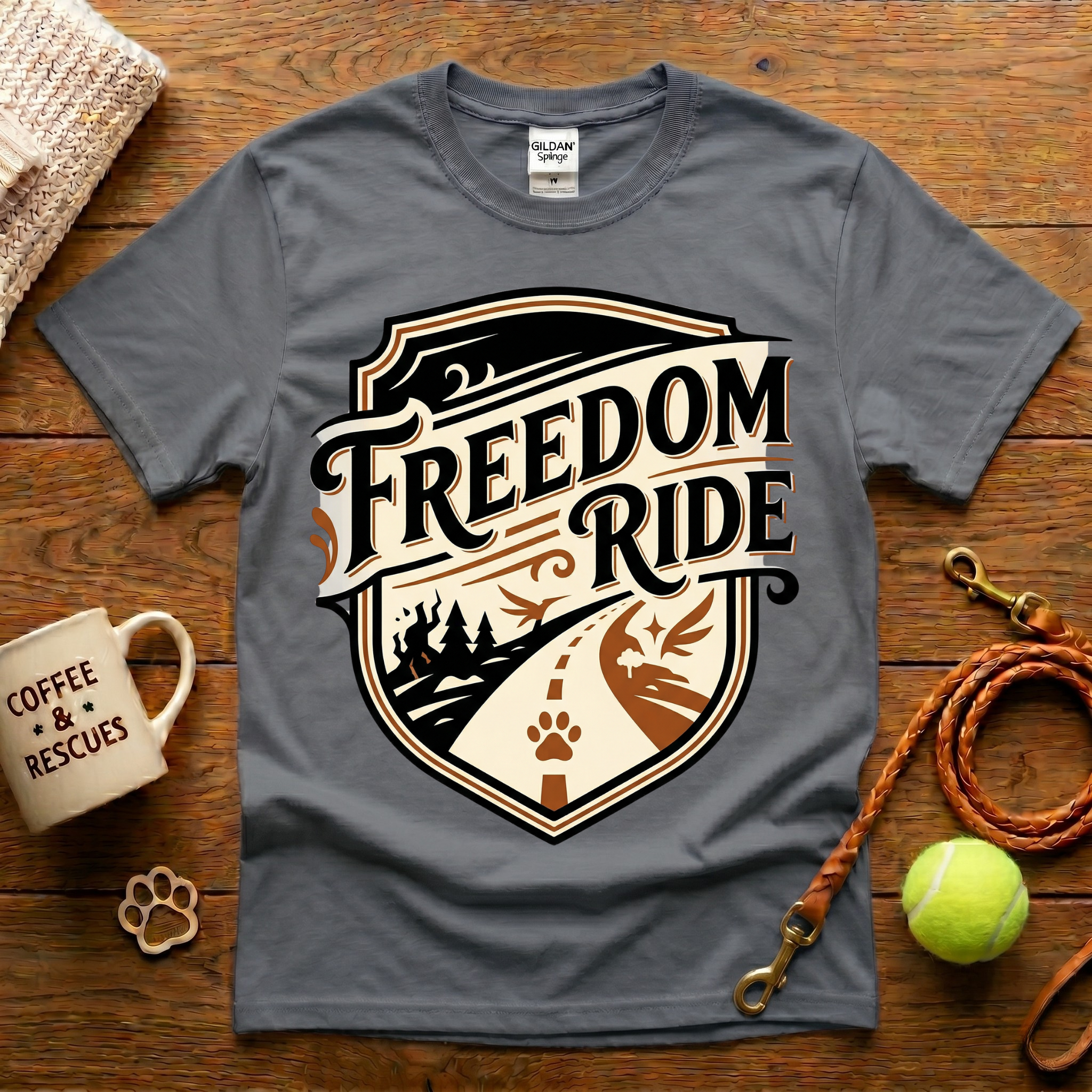 Freedom Ride Animal Rescue T-Shirt - Tattoo Badge