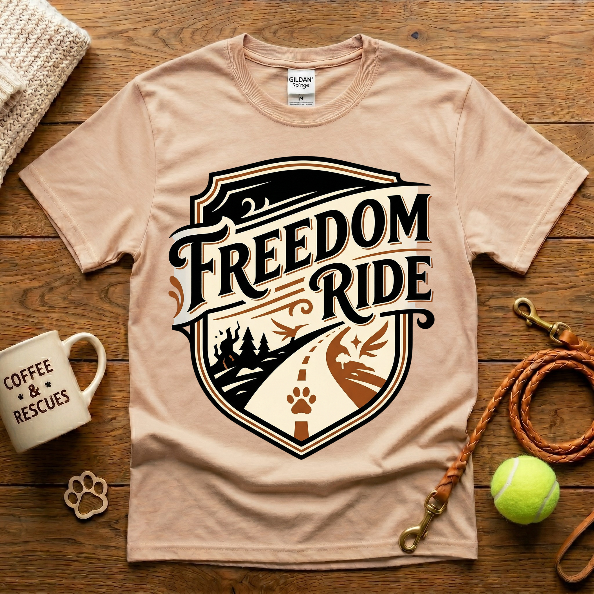 Freedom Ride Animal Rescue T-Shirt - Tattoo Badge