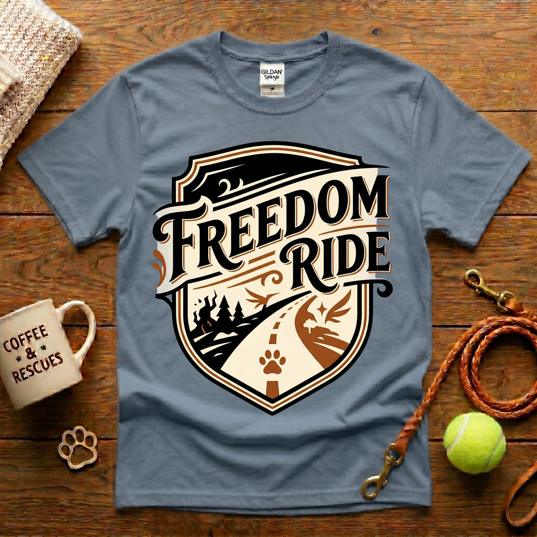 Freedom Ride Animal Rescue T-Shirt - Tattoo Badge