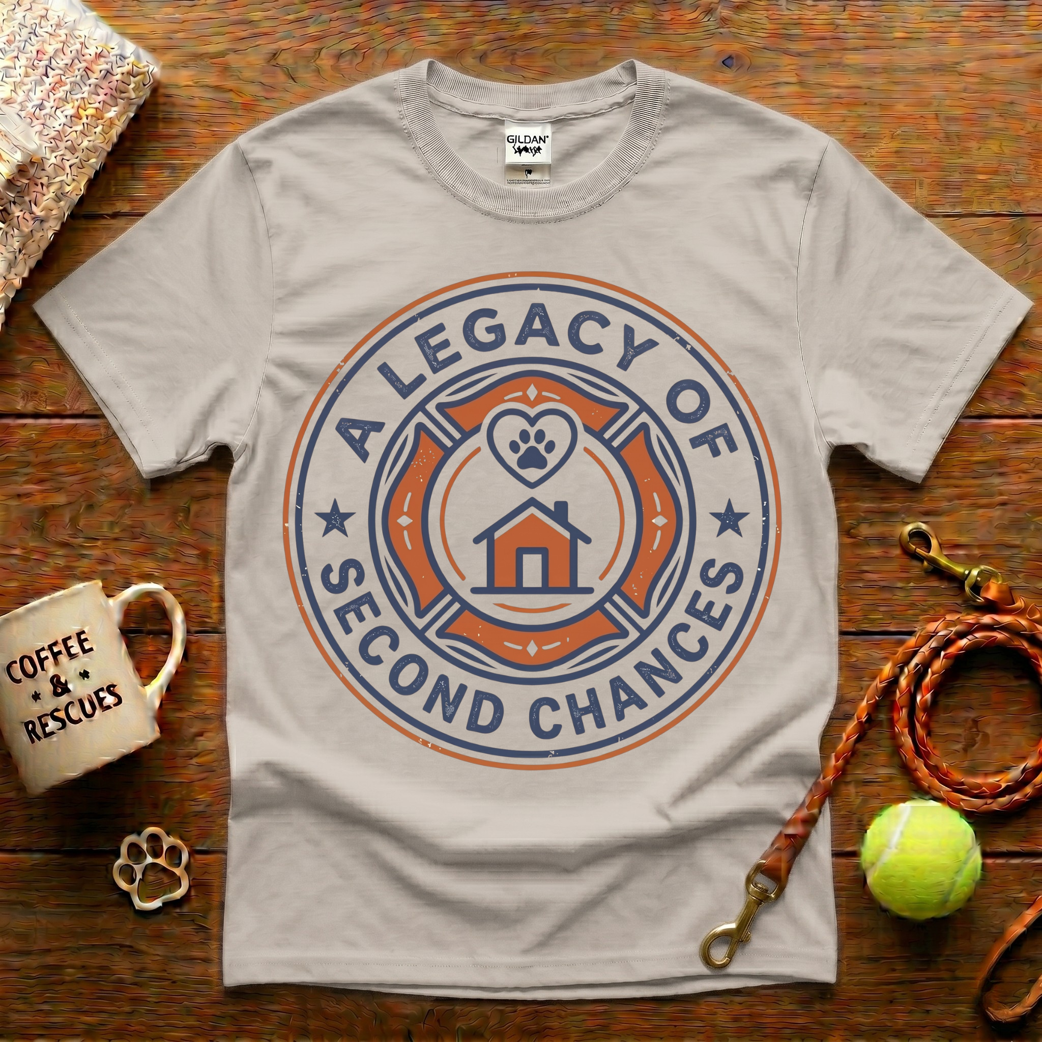 A Legacy Of Second Chances Animal Rescue T-Shirt - Vintage Badge