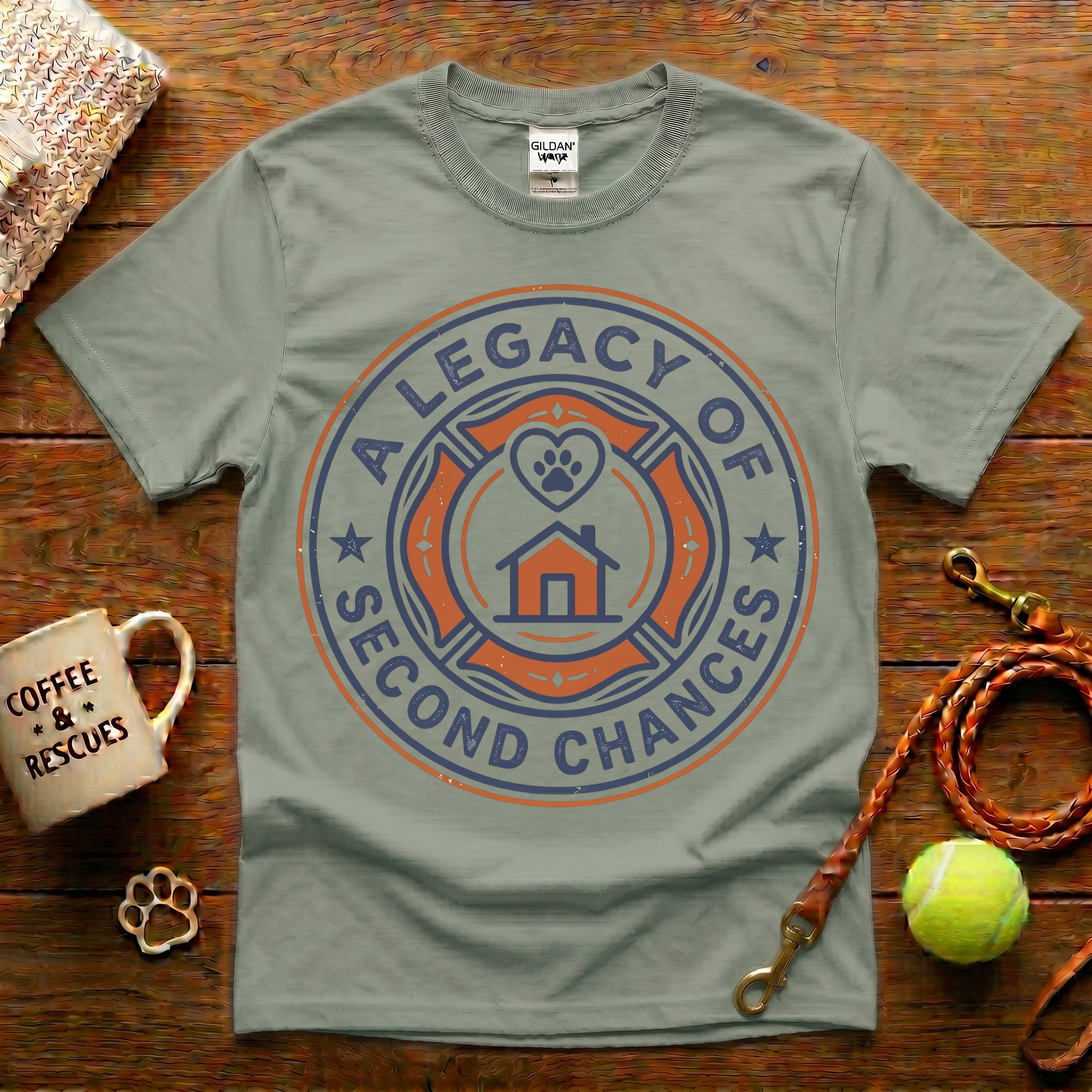 A Legacy Of Second Chances Animal Rescue T-Shirt - Vintage Badge
