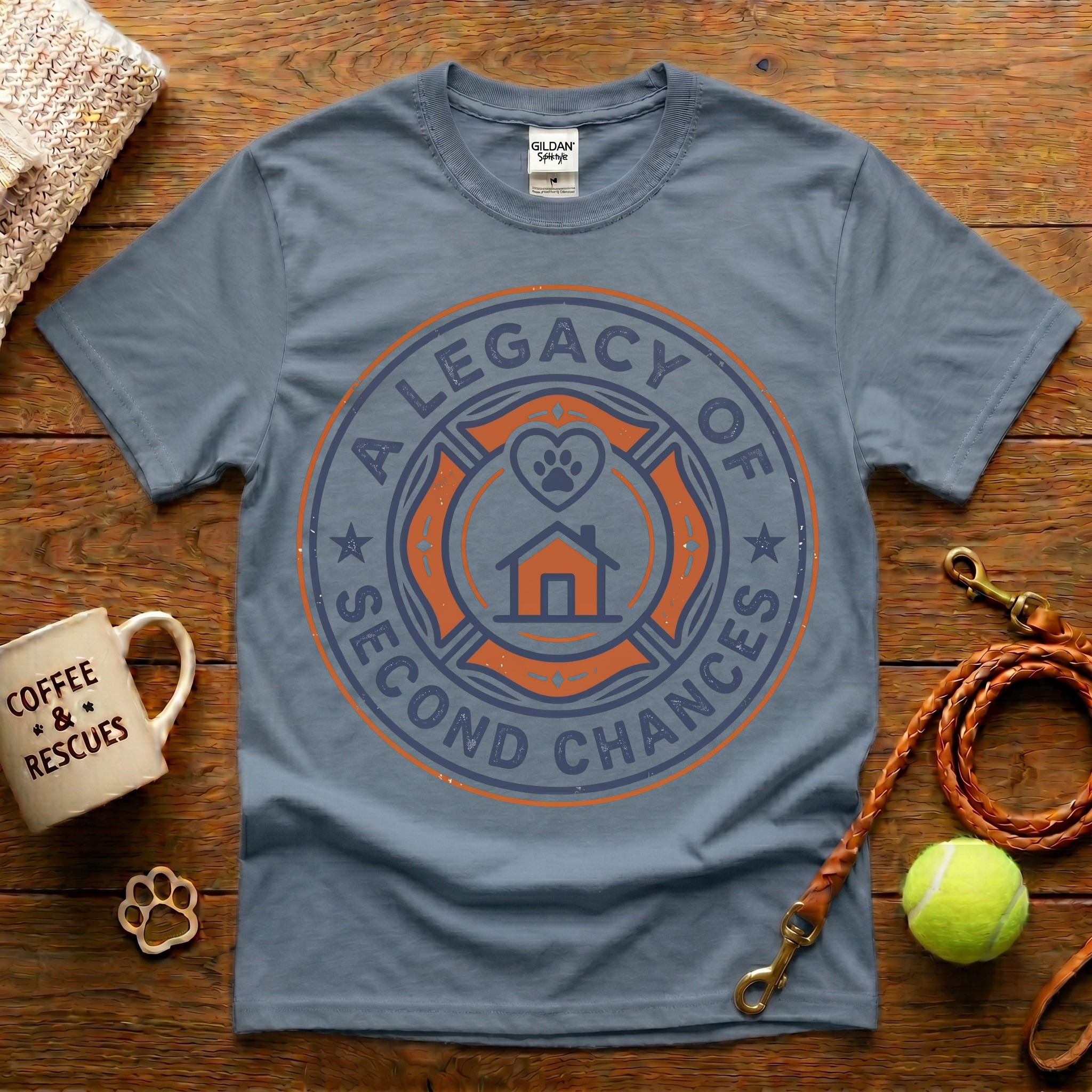 A Legacy Of Second Chances Animal Rescue T-Shirt - Vintage Badge