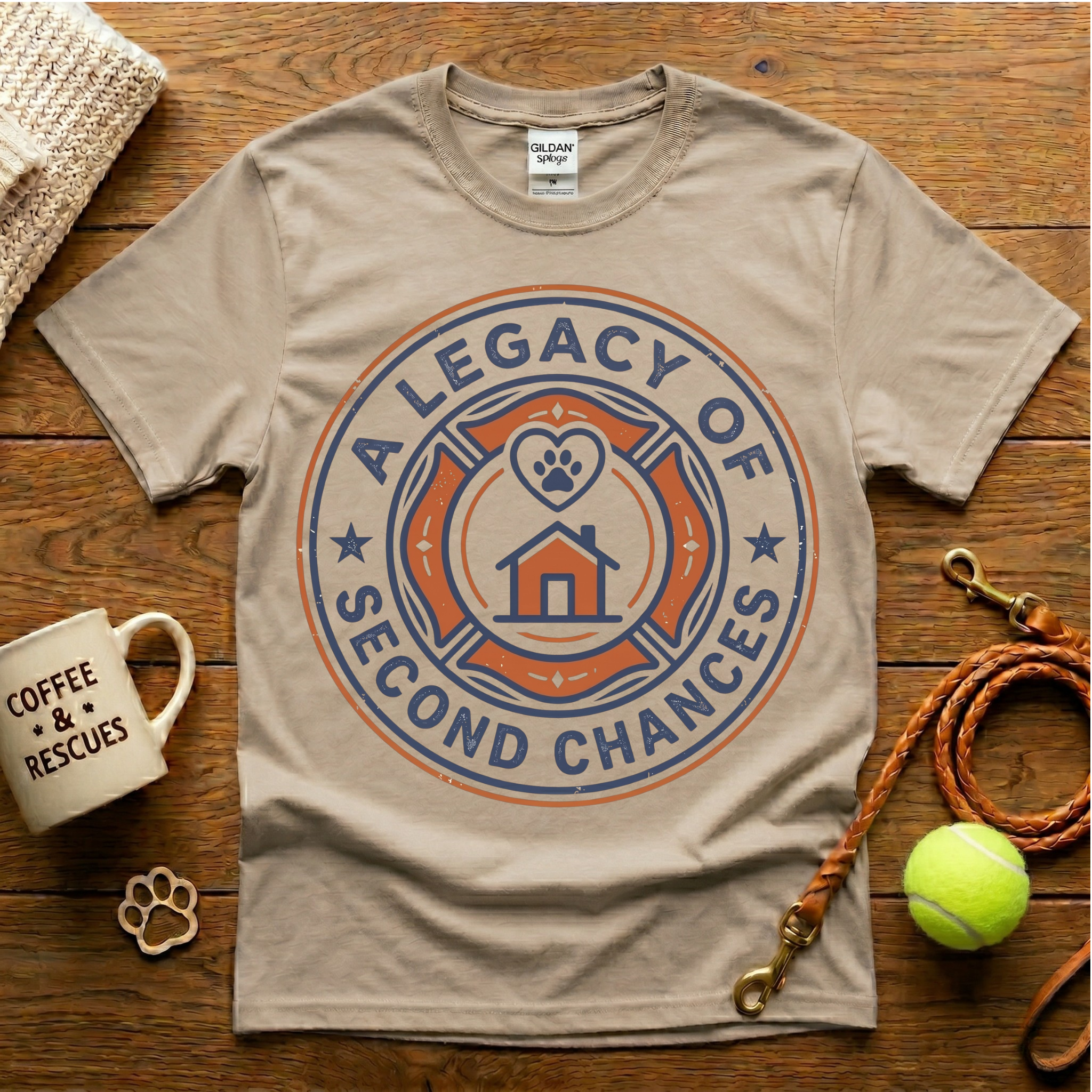 A Legacy Of Second Chances Animal Rescue T-Shirt - Vintage Badge