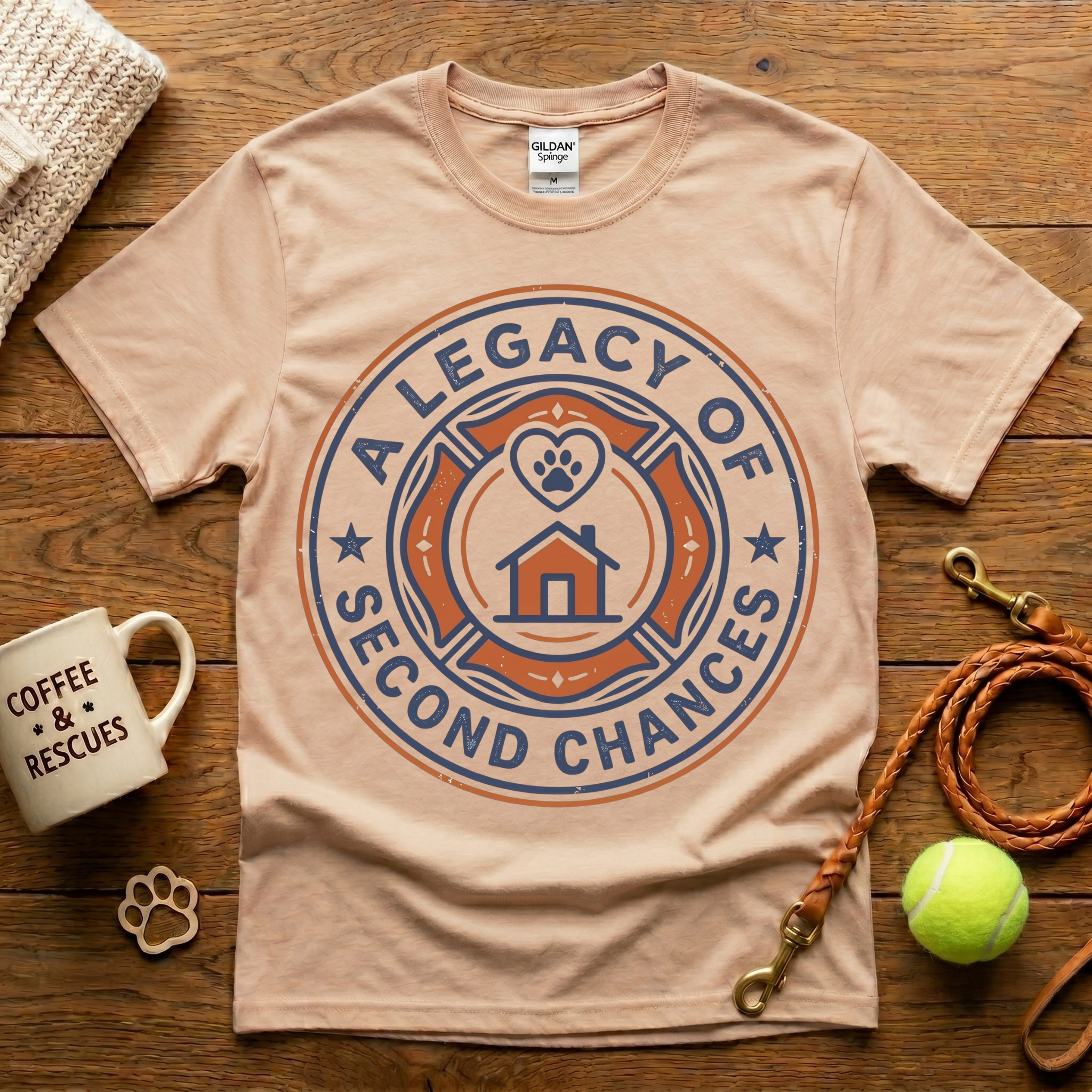 A Legacy Of Second Chances Animal Rescue T-Shirt - Vintage Badge