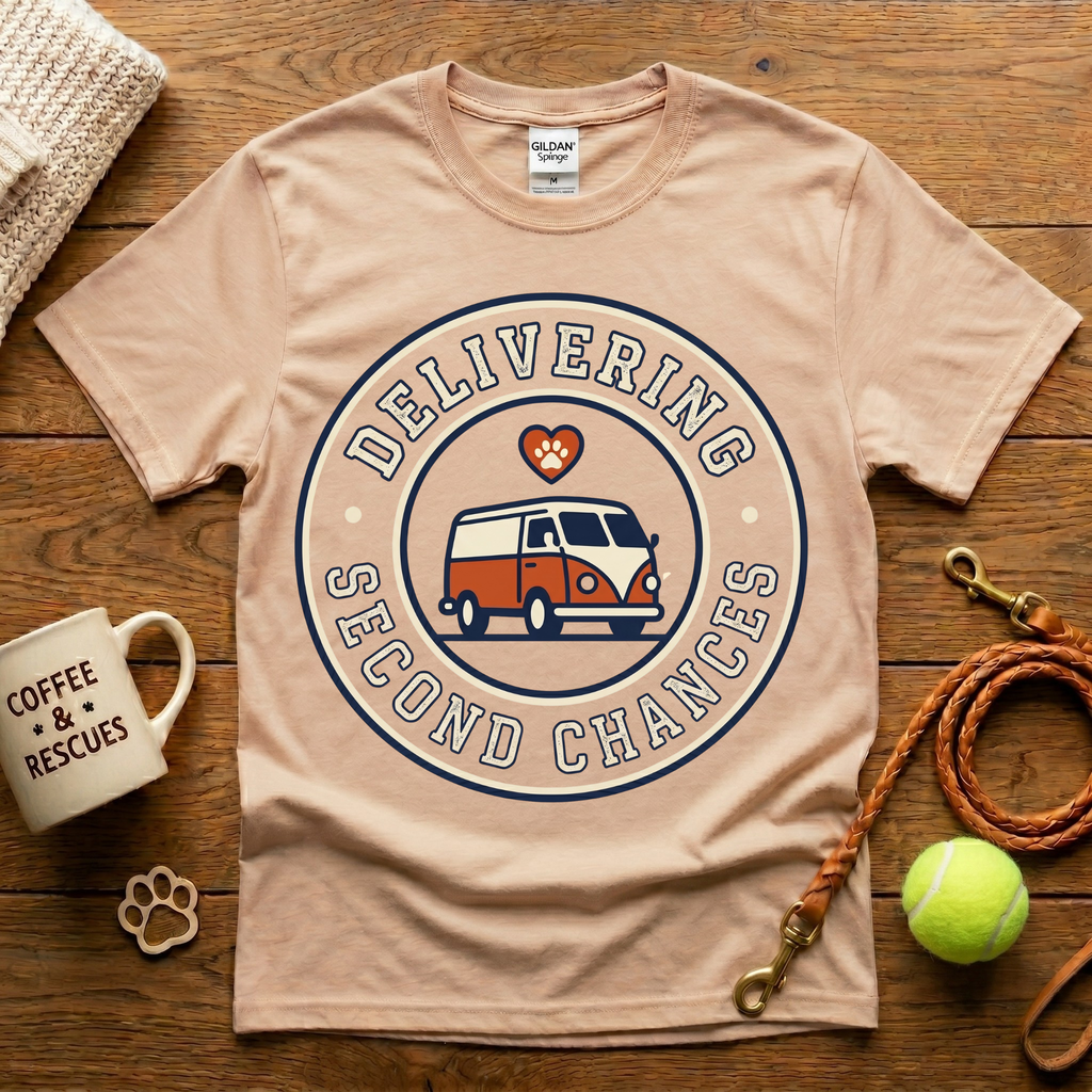 Delivering Second Chances Animal Rescue T-Shirt - Vintage Badge