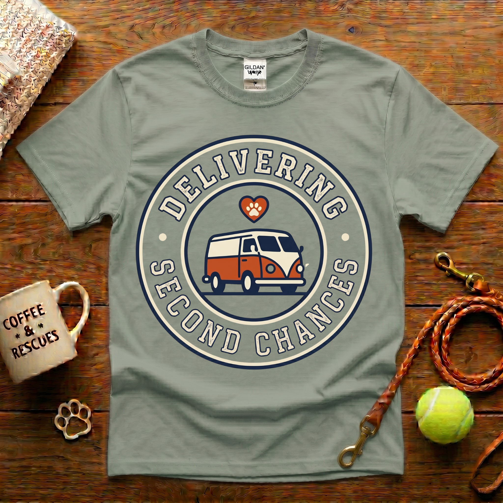 Delivering Second Chances Animal Rescue T-Shirt - Vintage Badge