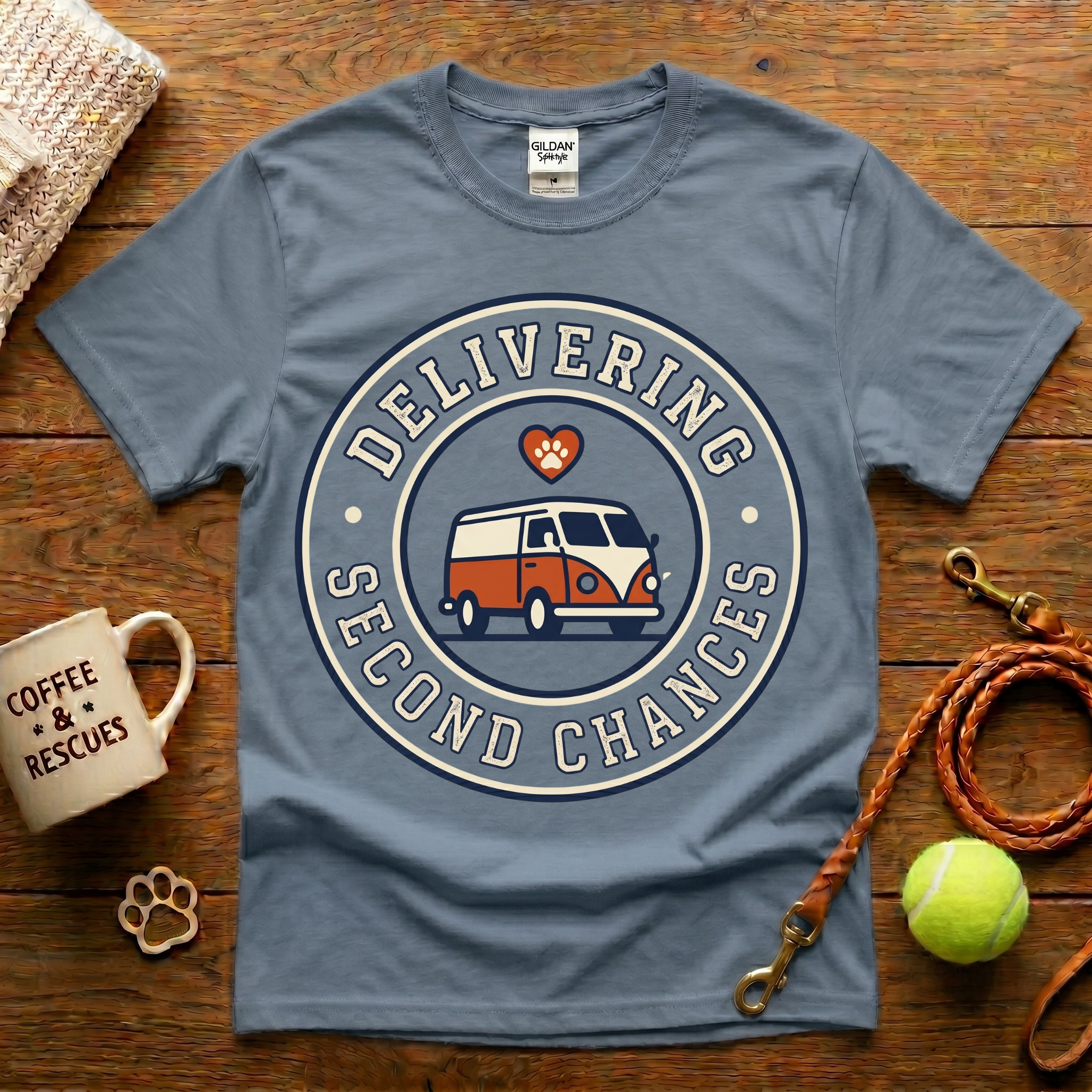 Delivering Second Chances Animal Rescue T-Shirt - Vintage Badge
