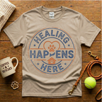 Healing Happens Here Animal Rescue T-Shirt - Vintage Badge
