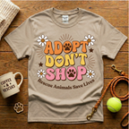 Adopt Don't Shop Animal Rescue T-Shirt - Vintage Retro
