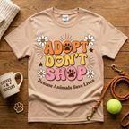 Adopt Don't Shop Animal Rescue T-Shirt - Vintage Retro