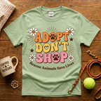 Adopt Don't Shop Animal Rescue T-Shirt - Vintage Retro