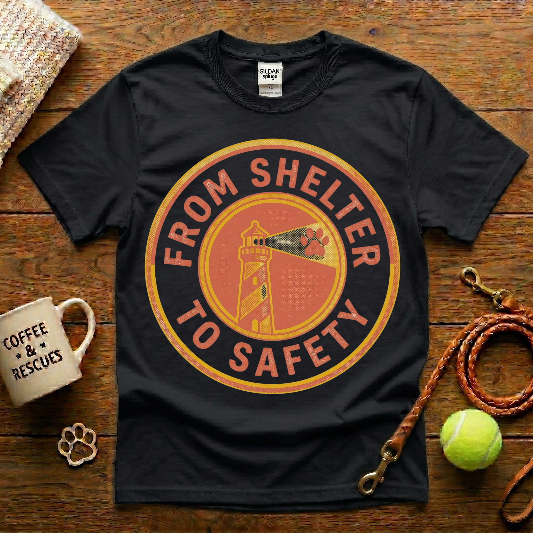 From Shelter To Safety Animal Rescue T-Shirt - Vintage Retro