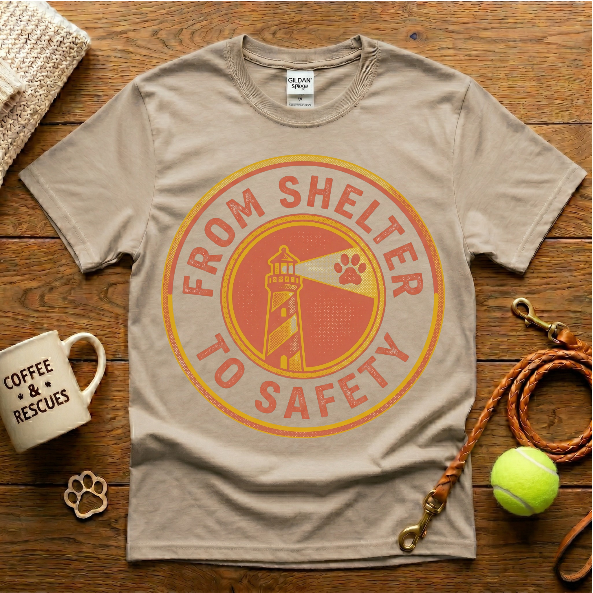 From Shelter To Safety Animal Rescue T-Shirt - Vintage Retro