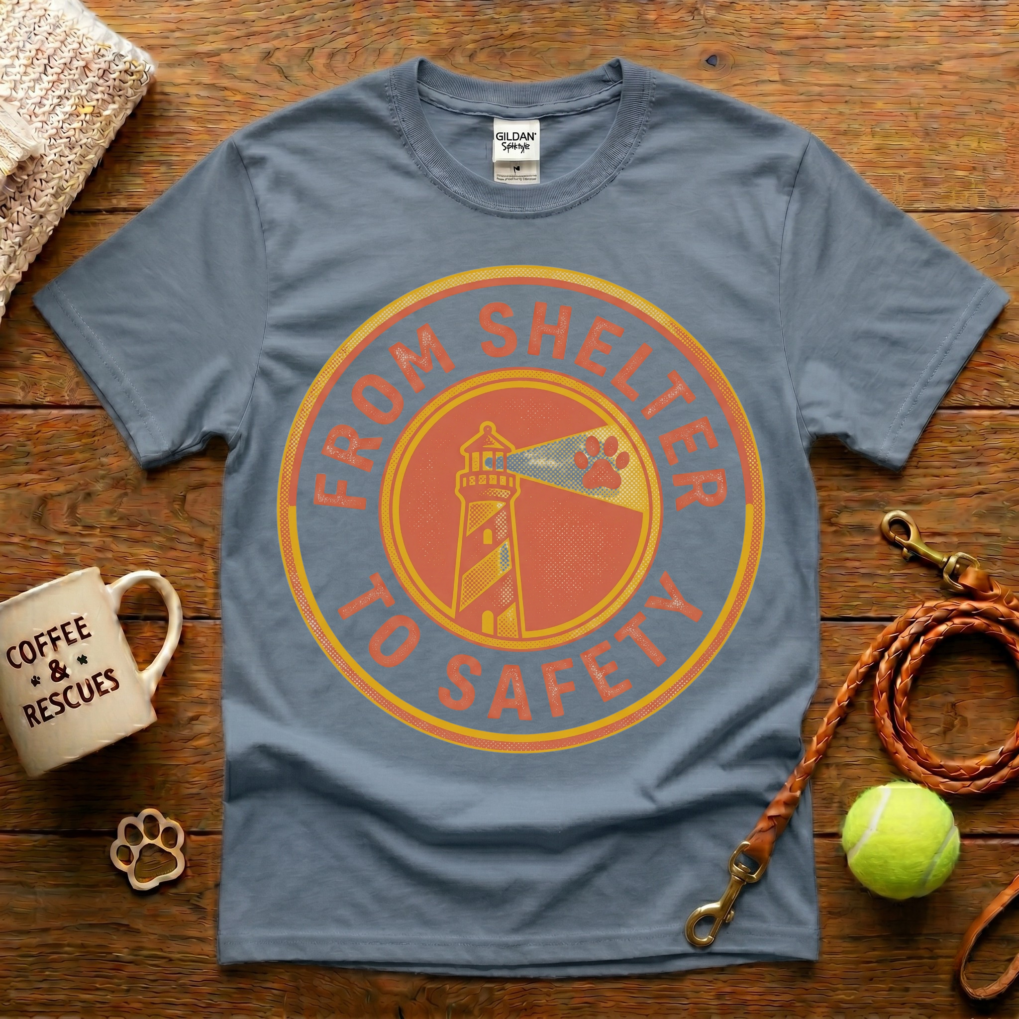 From Shelter To Safety Animal Rescue T-Shirt - Vintage Retro