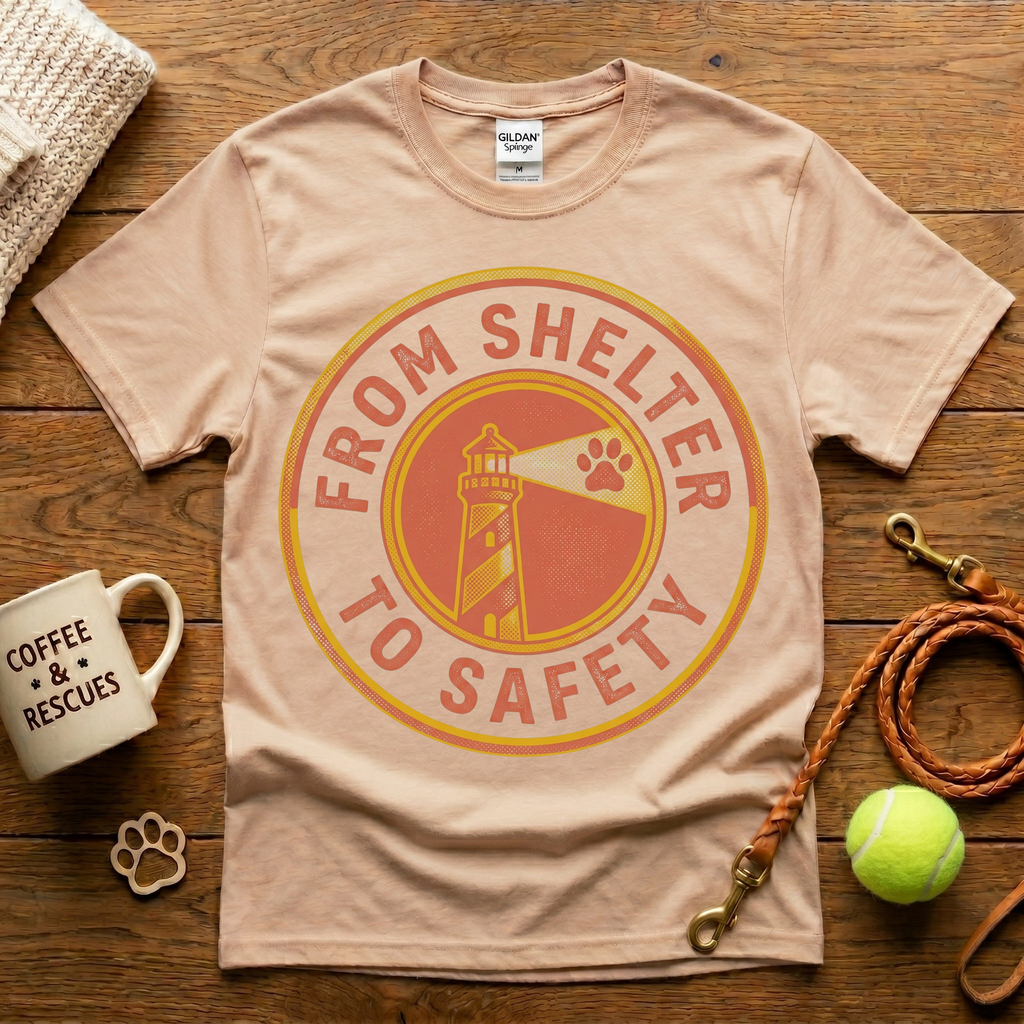 From Shelter To Safety Animal Rescue T-Shirt - Vintage Retro