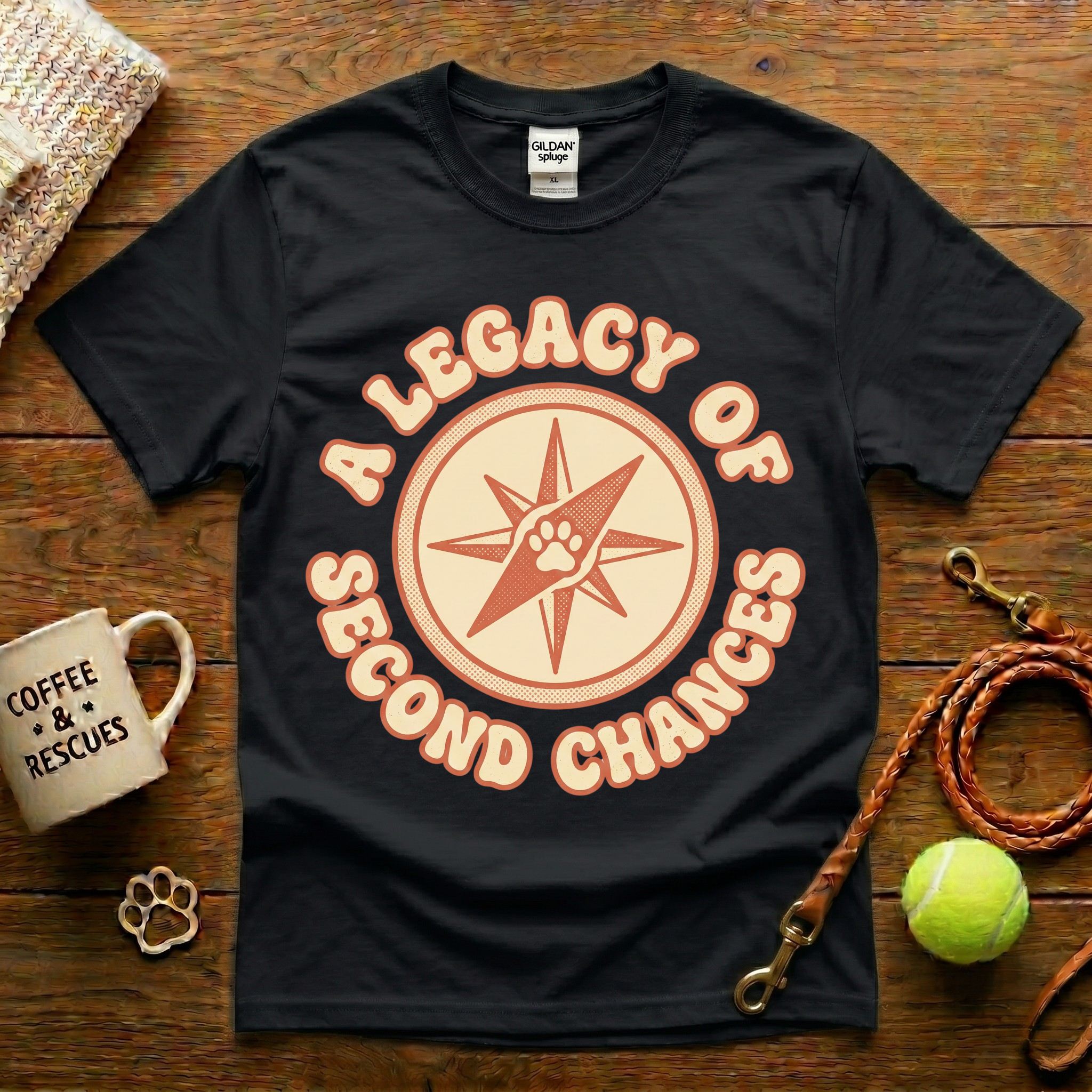 A Legacy of Second Chances Animal Rescue T-Shirt - Vintage Retro