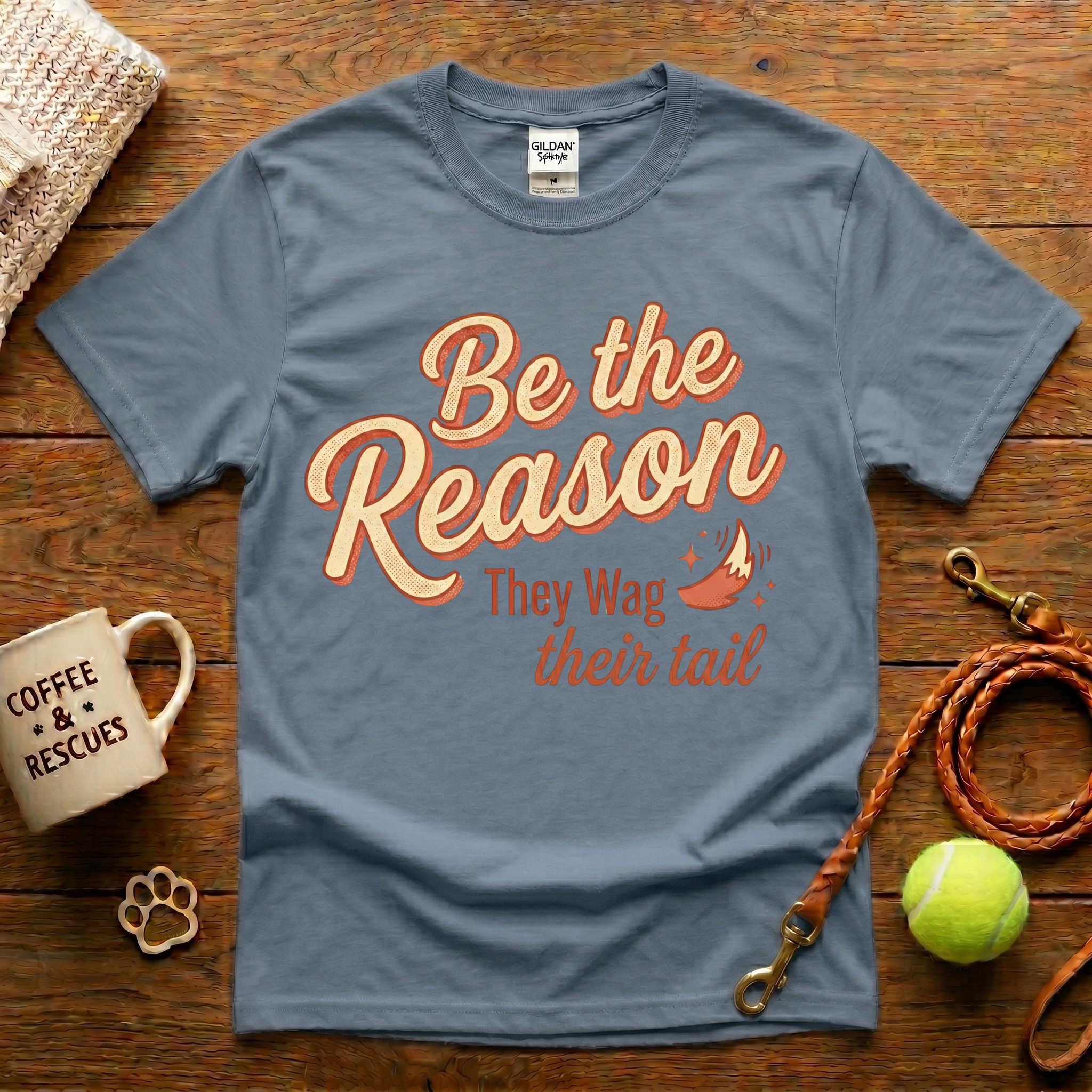 Be The Reason They Wag Their Tail Animal Rescue T-Shirt - Vintage Retro