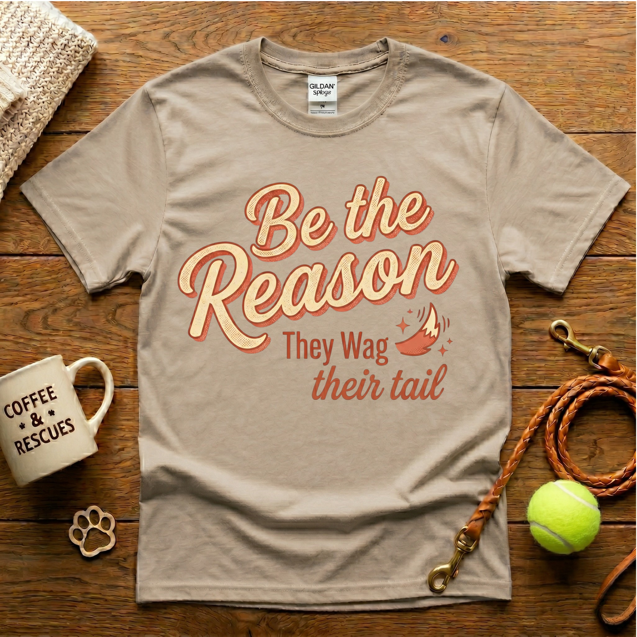 Be The Reason They Wag Their Tail Animal Rescue T-Shirt - Vintage Retro