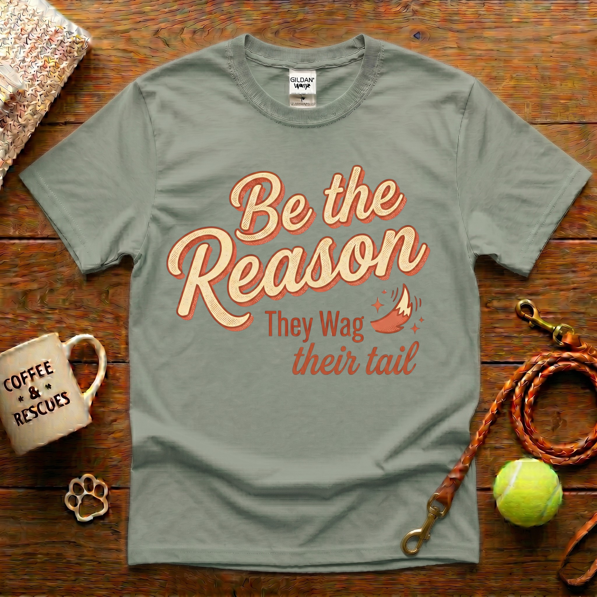 Be The Reason They Wag Their Tail Animal Rescue T-Shirt - Vintage Retro