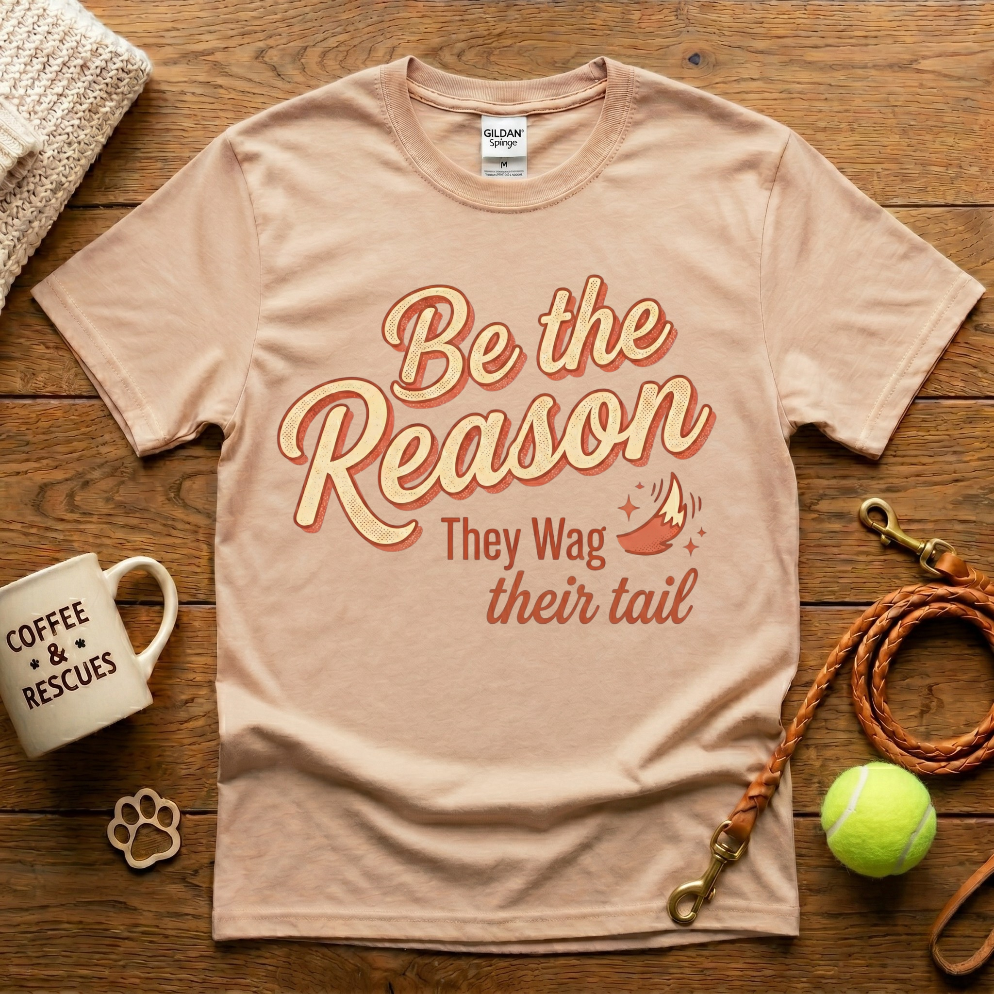 Be The Reason They Wag Their Tail Animal Rescue T-Shirt - Vintage Retro