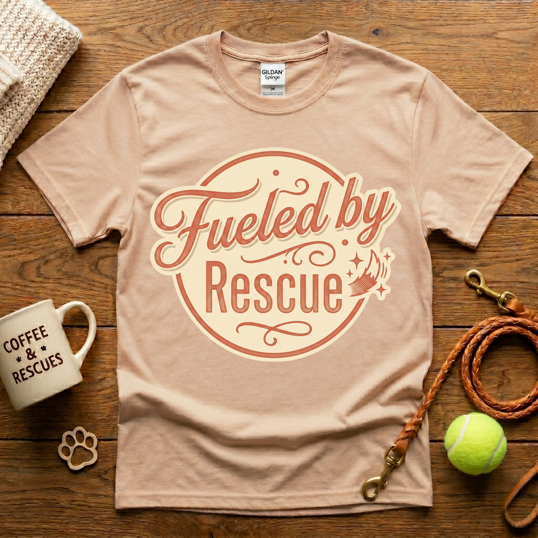 Fueled By Rescue Animal Rescue T-Shirt - Vintage Retro